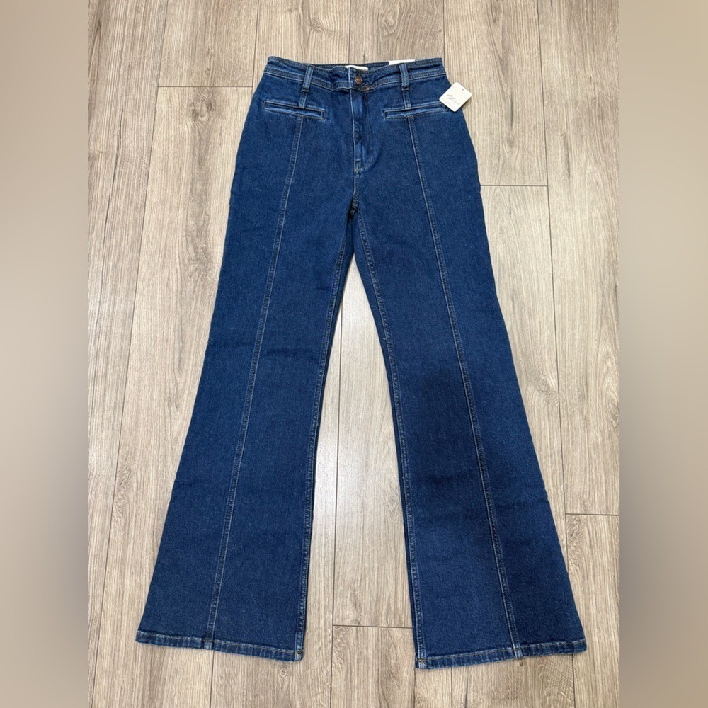NWT Free People Firecracker Jeans Holiday Tartan Stars Blue Plaid Size 30 - Picture 5 of 13